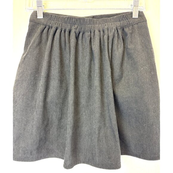 NWT Herbatomia Women's Corduroy Black Button Down Mini Skirt Small Whimsigoth - Picture 2 of 8